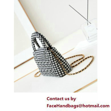 Chanel Tweed  &  Gold-Tone Metal Mini Shopping Bag AS4416 Houndstooth 2025